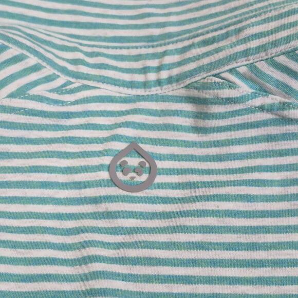 Tasc Performance Polo Shirt Mens XL Green Gray Striped Organic Cotton Preppy - Picture 5 of 9